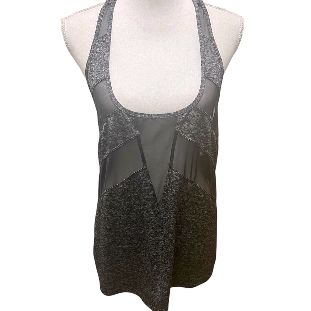 Lululemon If You're Lucky Tank Heathered Black Size Small Mesh Inserts *Pls Read